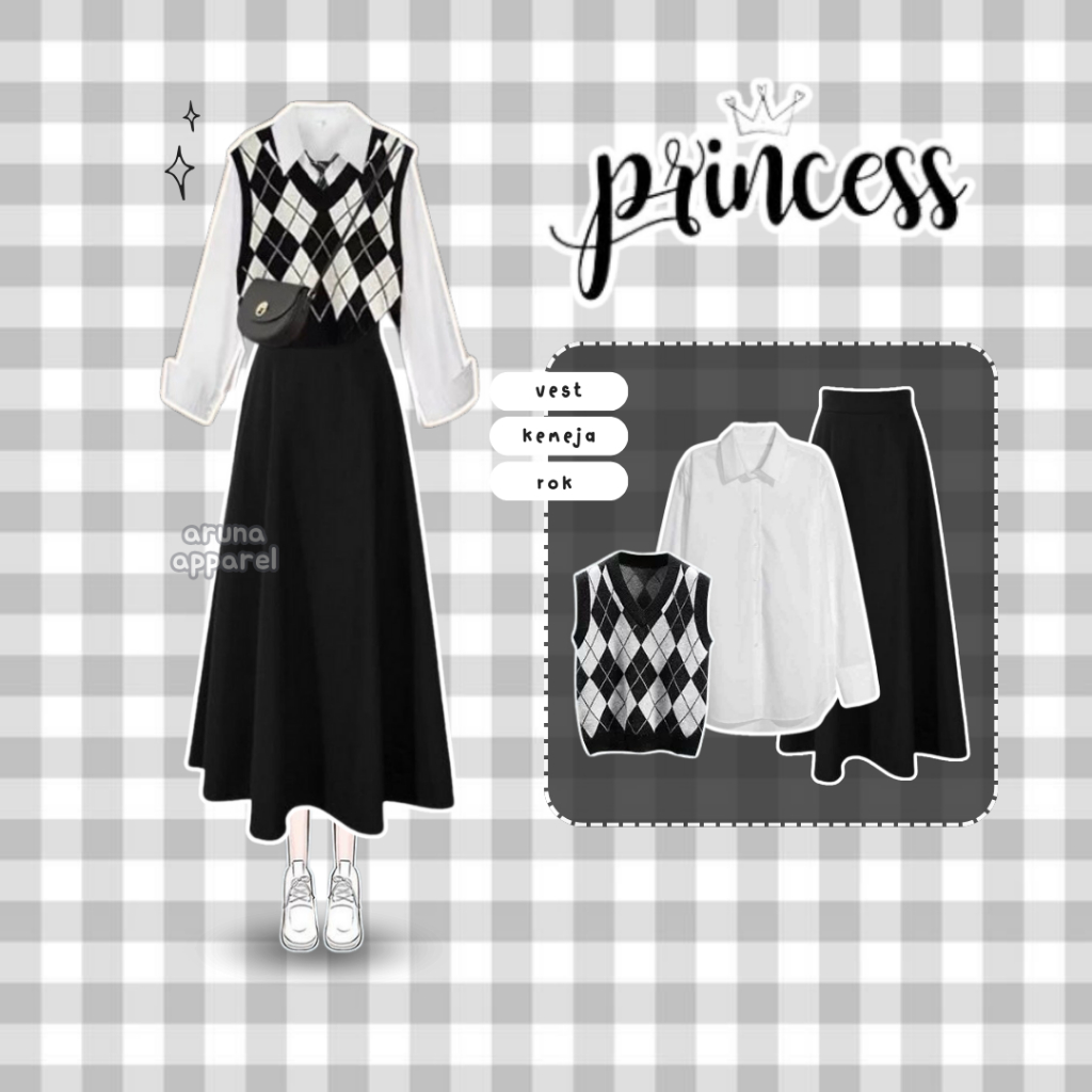 One Set Remaja 3in1 Kekinian OOTD Korean Style One Set Old Money Setelan Remaja Cute Set AA326