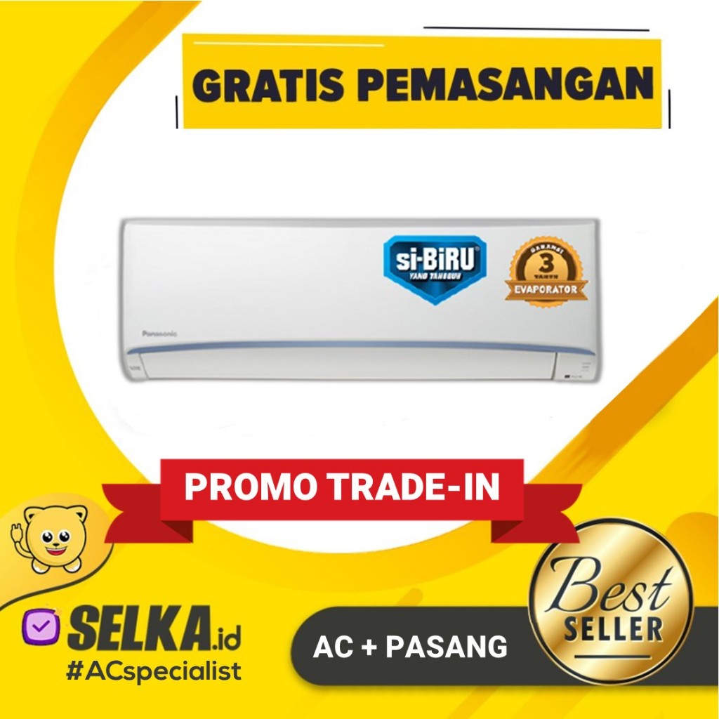 AC PANASONIC CS-LN7AKJ + PASANG / LN 7 WKJ AC SPLIT 3/4 PK STANDARD SI-BIRU