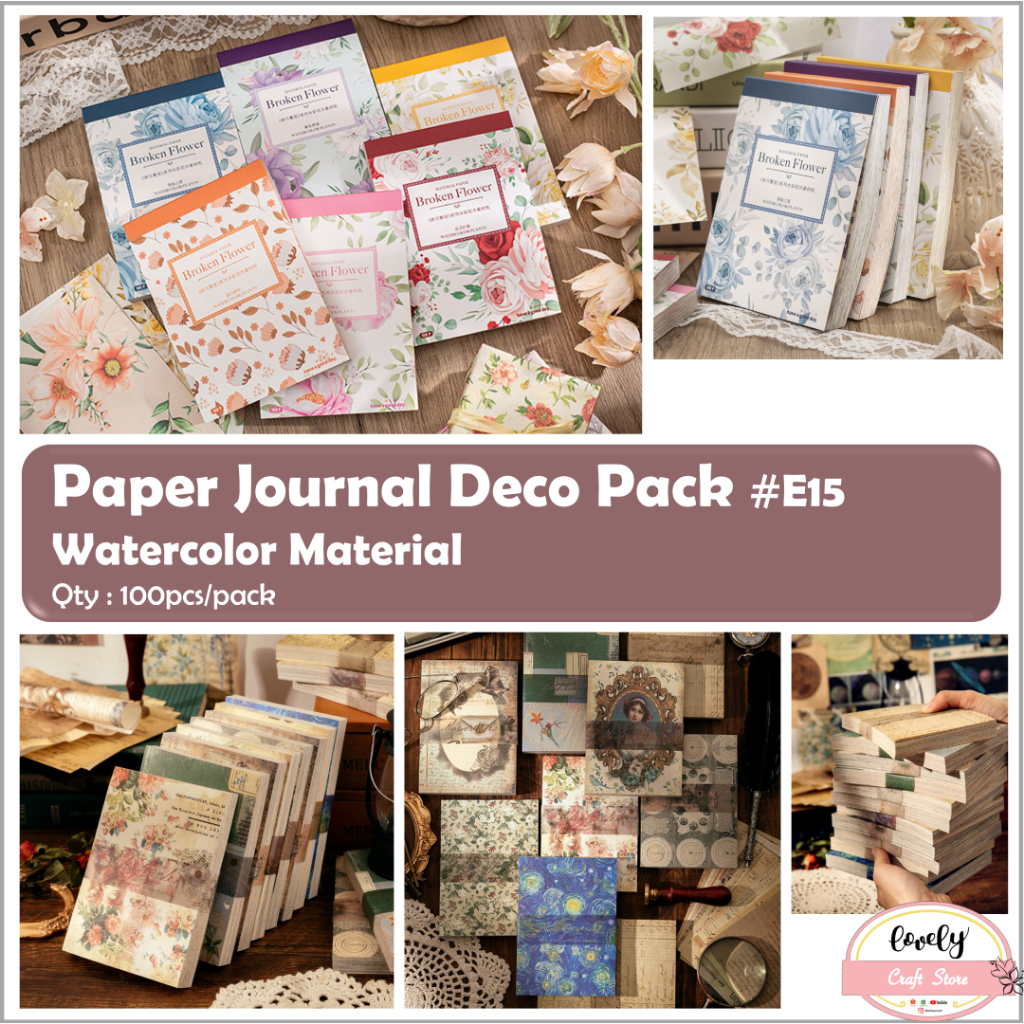 LovelyCraftStore | E15 100pcs/pack Paper Pack Deco Pack Journalling Kit DIY Bujo Art Deco Pack Stick