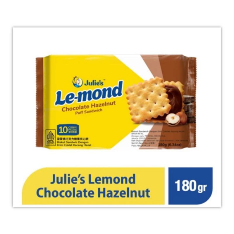 

Julies Julie's Lemond Chocolate Hazelnut 180 gr Biskuit