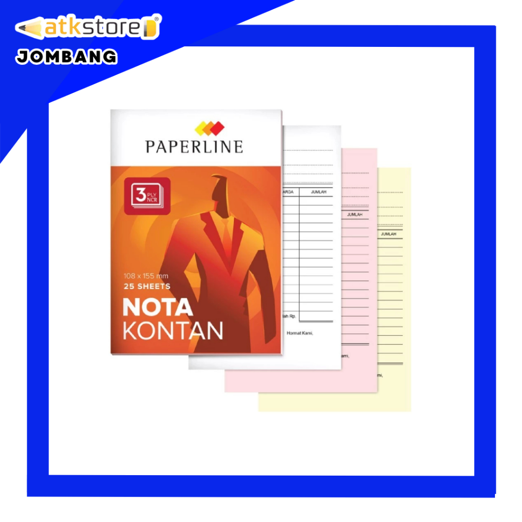 

(PACK) PAPERLINE Nota Kontan NCR K3 108 x 155 mm 3 PLY 25 Lembar - Nota Pembayaran Rangkap - ATJ