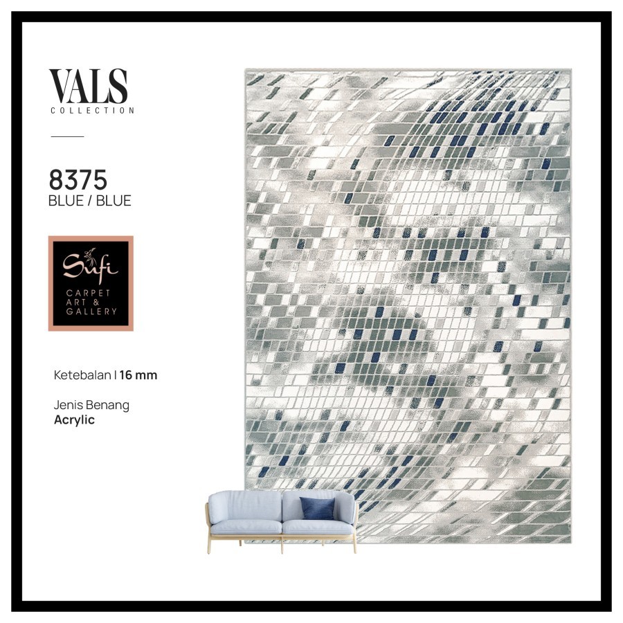 Karpet Lantai Jumbo Minimalis Modern Turki Vals 240x340