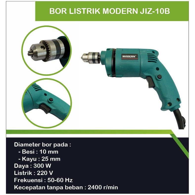 Bor Listrik Modern JIZ-10B / Bor Listrik Tangan/Bor