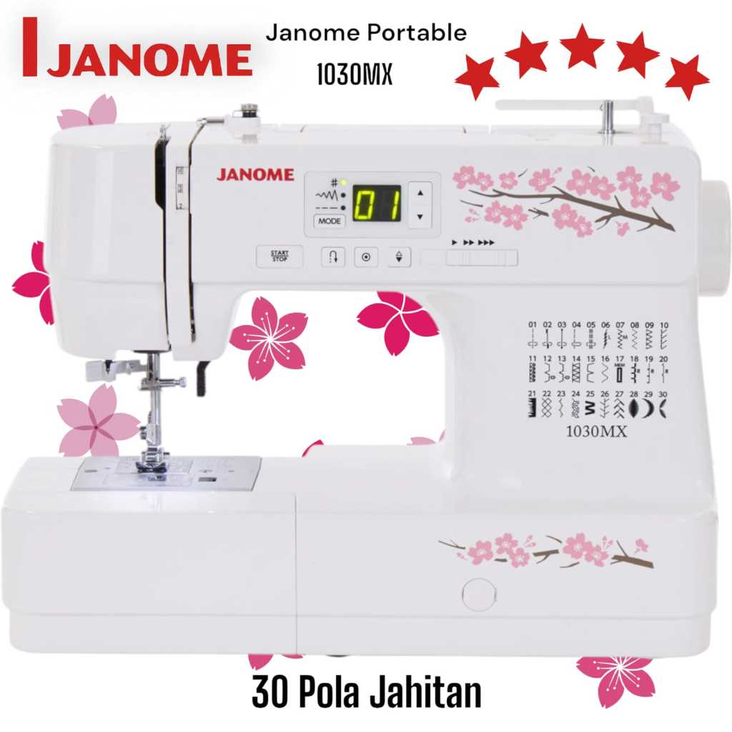 Mesin Jahit - Janome 30 Pola Jahitan - Mesin Jahit Janome model 1030MX