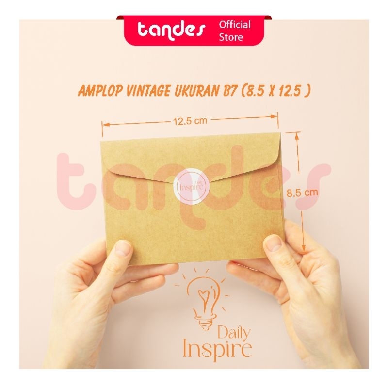 AMPLOP B7 KRAFT / AMPLOP POLOS VINTAGE / AMPLOP UNDANGAN KECIL / AMPLOP COKLAT MURAH