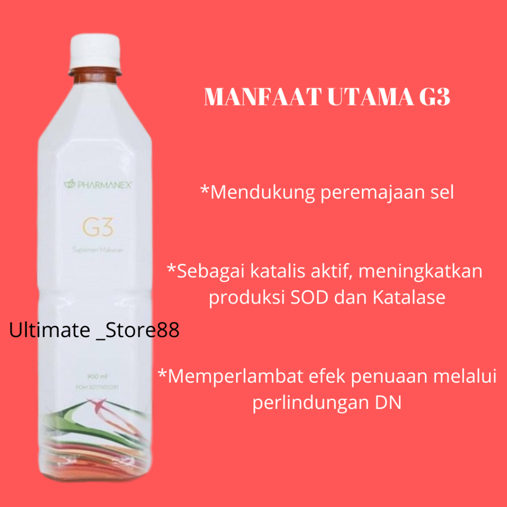 

Jus G3 Original 1 Botol/G3 Kesehatan / Minuman Kesehatan/Perawatan Tubuh EXP 04/2026