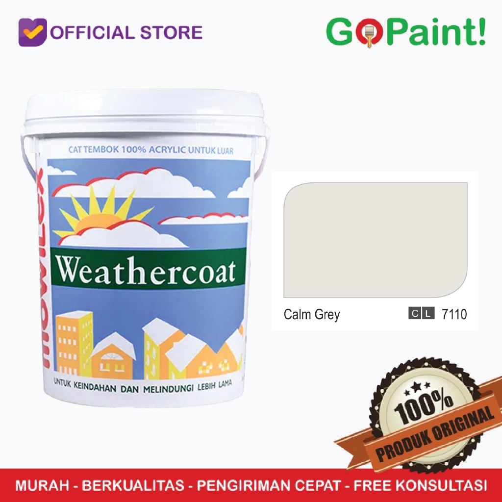 Cat Tembok Eksterior // Mowilex Weathercoat Tinting ( CALM GREY ) 20 L // Kemasan Pail