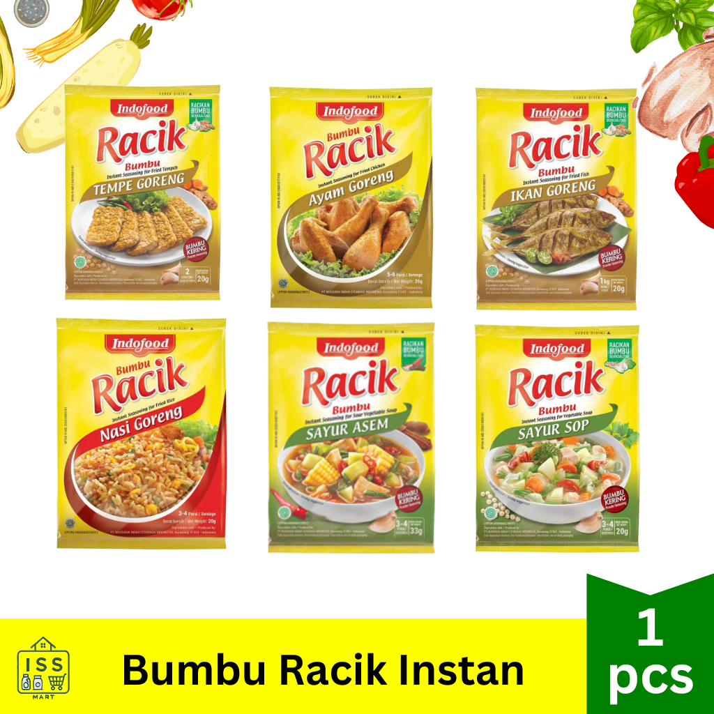 

iss Mart - Bumbu Racik Instant Indofood, Bumbu Racik Ayam Goreng, Bumbu Racik Ikan Goreng, Bumbu Racik Sayur Sop, Bumbu Racik Sayur Lodeh