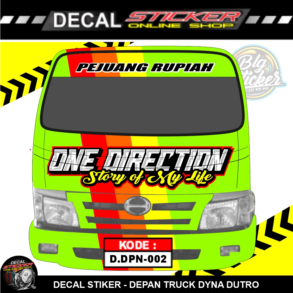 DECAL STIKER DEPAN MOBIL TRUCK DYNA DUTRO KAP GRIL BEMPER VARIASI