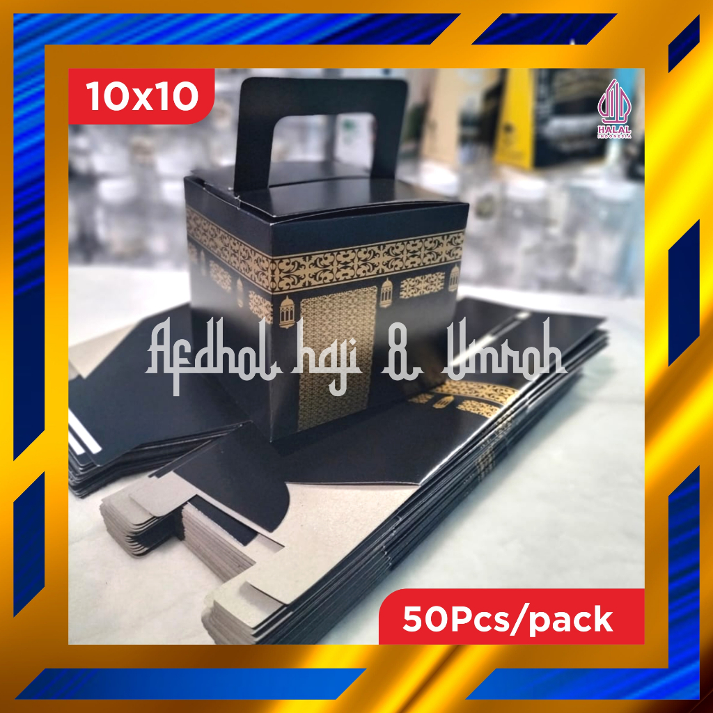 

iDk90 Dus Model Ka'bah Isi 50Pcs/Pack L Box Dus Ka'bah Hitam Oleh Oleh Haji Dan Umrah