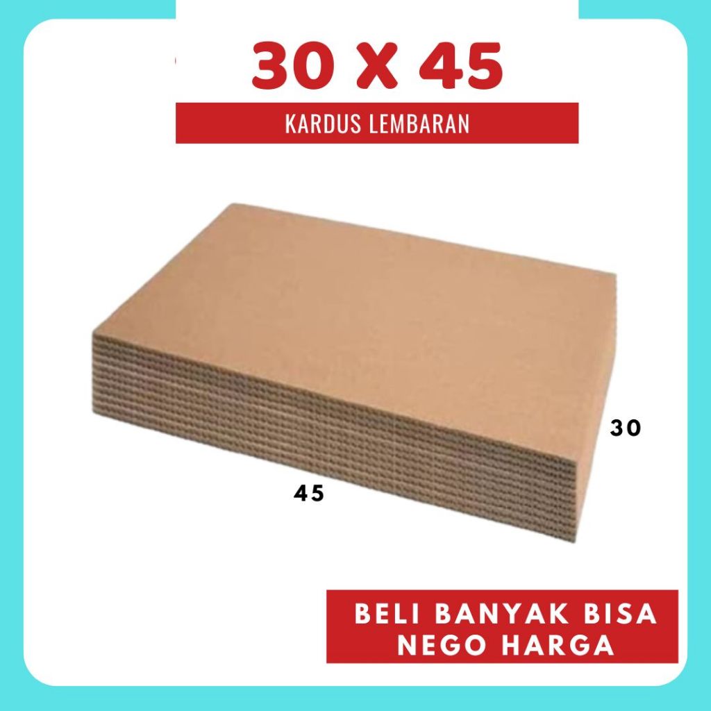 

Sheet 30x45 / 20x45 / 10x45 Lembaran Bahan Polos Single Wall Kardus Coklat Karton Packing