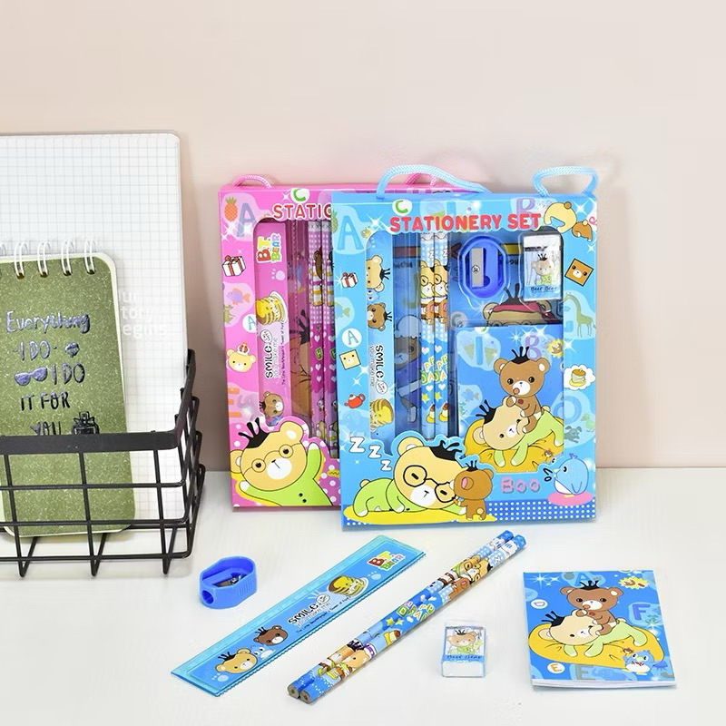 

D5116 2016 Alat Tulis Set 6 IN 1 Stationery Set Karakter Lucu Pensil Rautan Penghapus Penggaris Set 6pcs Perlengkapan Alat Tulis Sekolah Anak-Anak TK