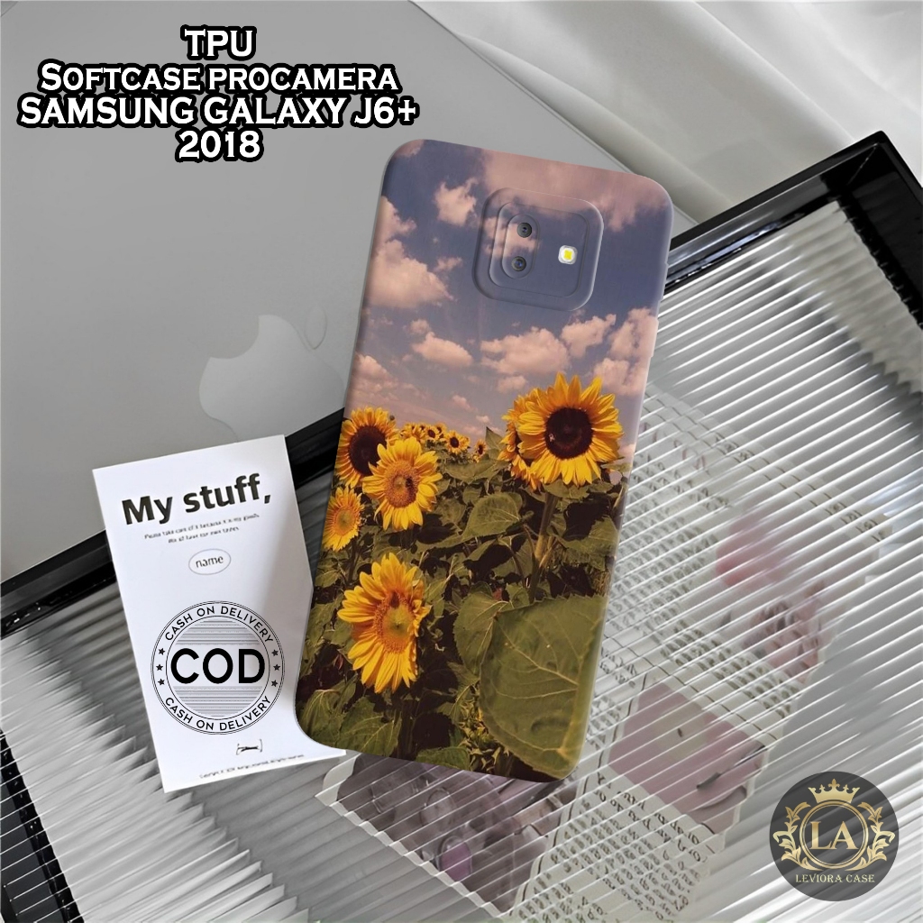 Case Samsung J6+ 2018 - Leviora Case - Fashion Case Bunga - Softcase Samsung J6+ 2018 - Case Pro Cam
