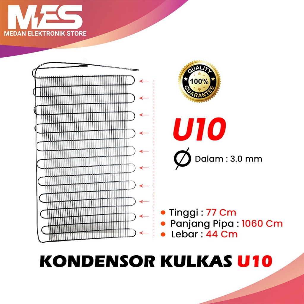 Kondensor Kulkas U10 Bahan Tembaga untuk  Kulkas showcase freezer box semua merek