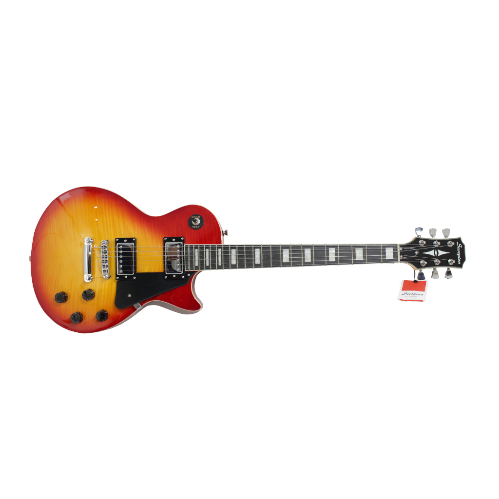 Gitar Elektrik Merk Scorpion ORIGINAL Tipe LP 610  Sunburst Model Les Paul Listrik LesPaul LP610 Mur