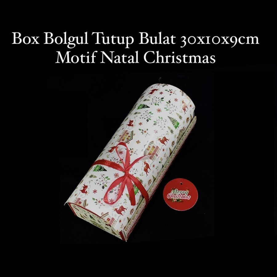 

(10 pcs) Box Natal Packaging Bolu Gulung Dus Roll Cake Christmas 30x10x9cm