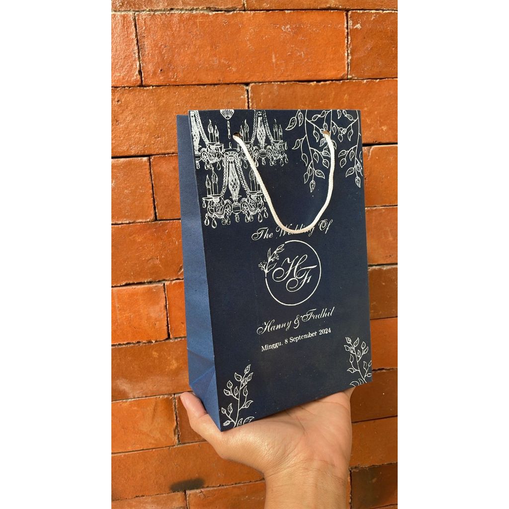

Paperbag navy 15x8x25
