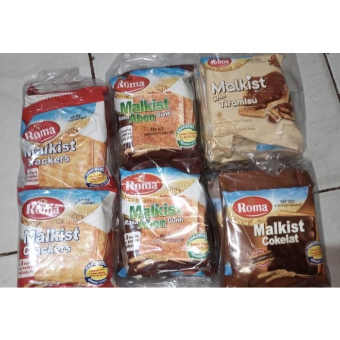 

roma malkist crackers/abon/coklat/merah renceng