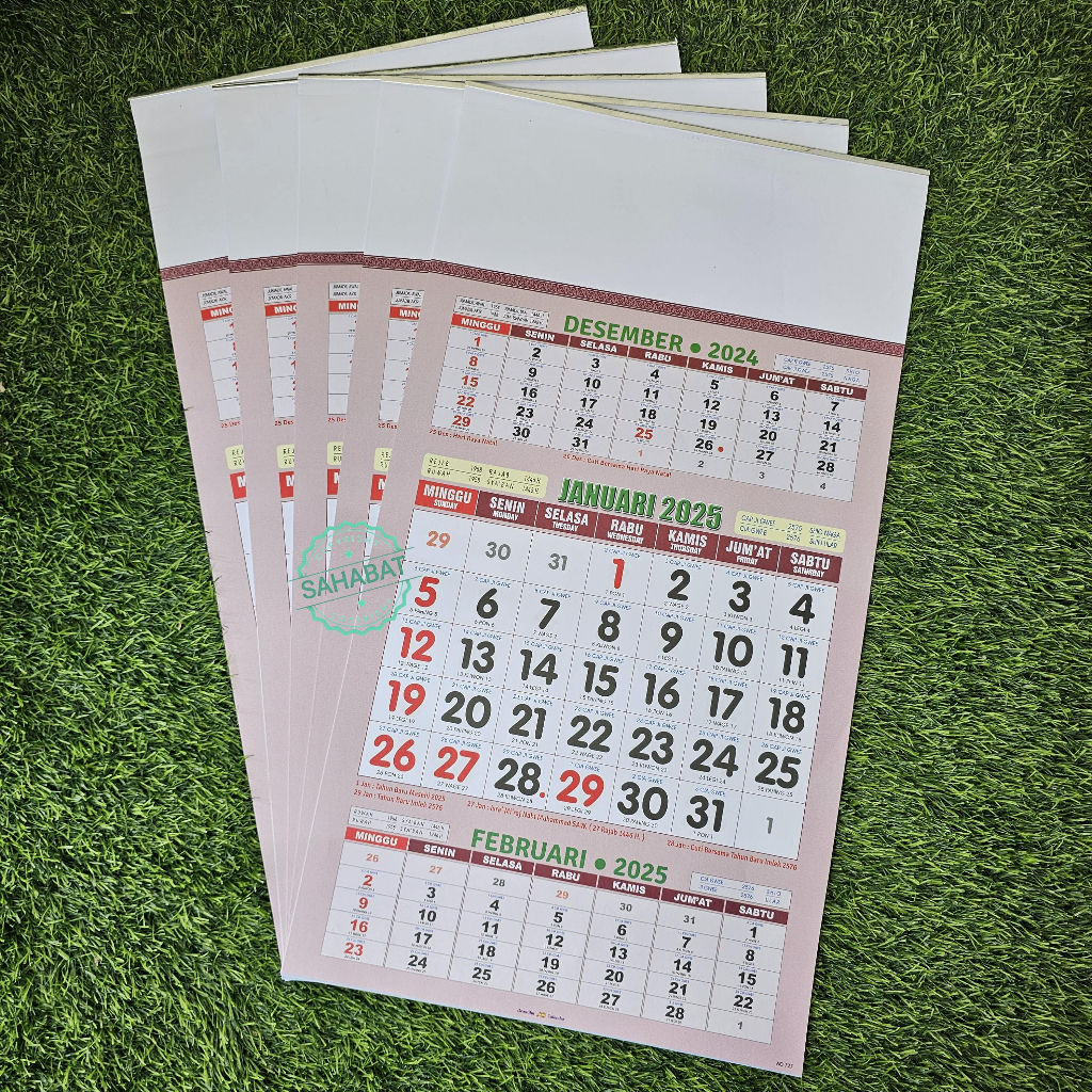 

KALENDER ANGKA BANYAK WARNA AO727 KALENDER KERJA SEMI LUXX FULL COLOR TAHUN 2025 TERBARU