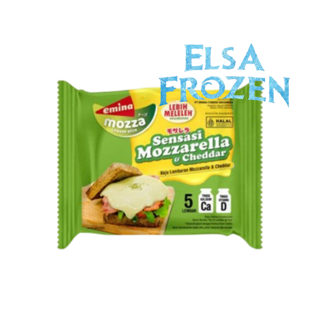 

EMINA MOZZARELLA & CHEDDAR CHEESE SLICE 75GR ISI 5 PCS/KEJU MOZZARELLA