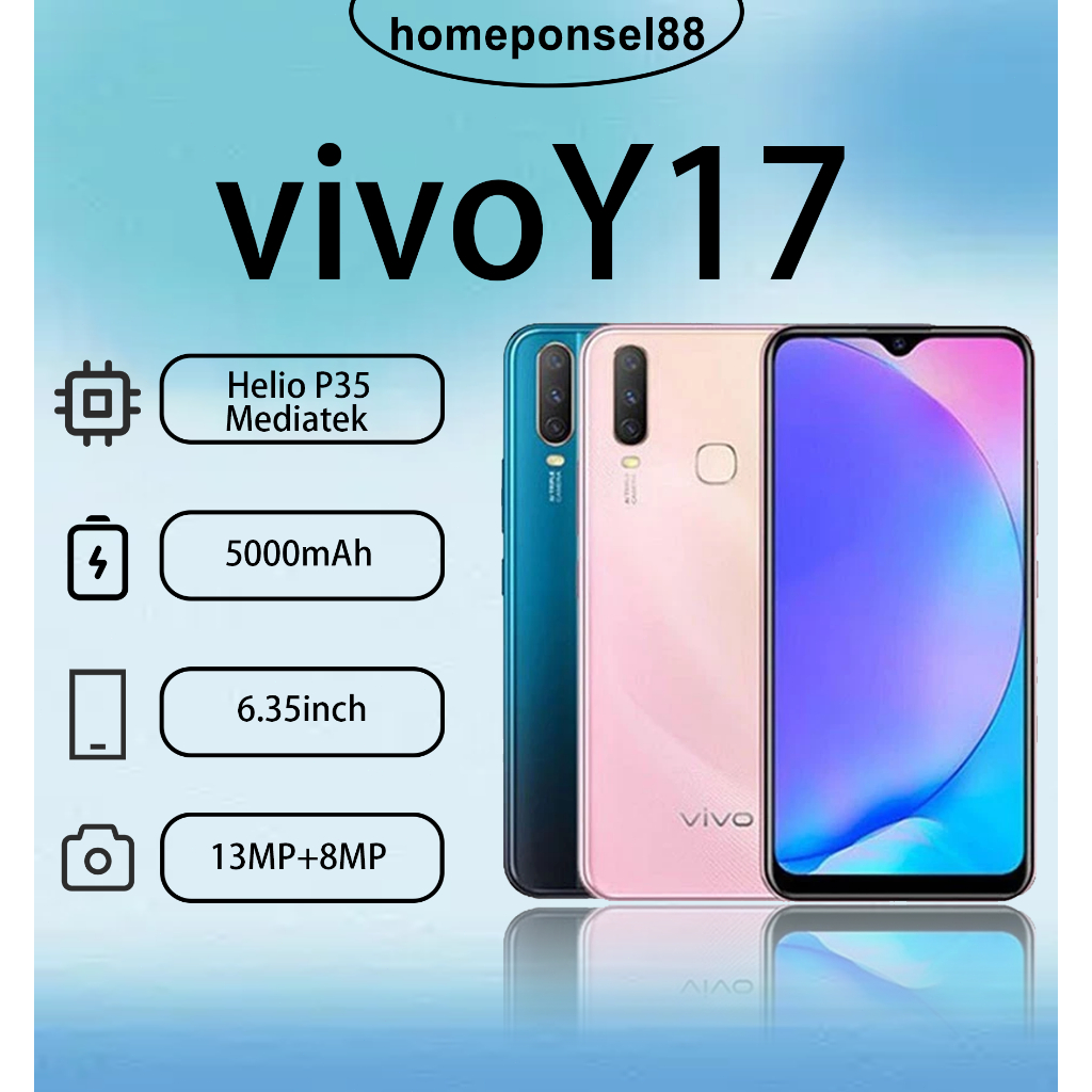 HP VIVO Y17 Ram 8/256GB Smartphone 4G LET 6.35 inches Dual SIM 20MP+13MP Handphone