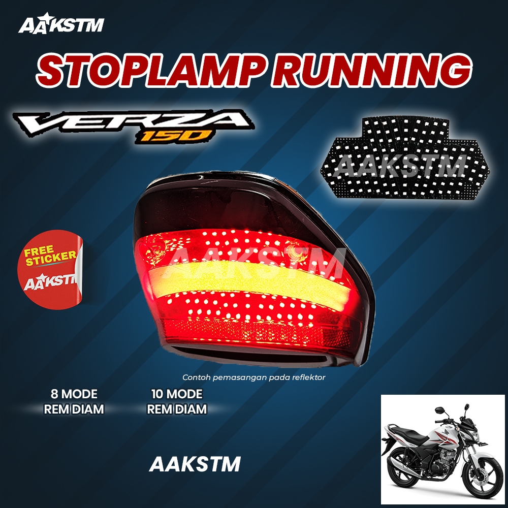 STOPLAMP RUNNING CB150 VERZA LAMPU REM LED 8 & 10 MODE VARIASI MOTOR AA KASTEM