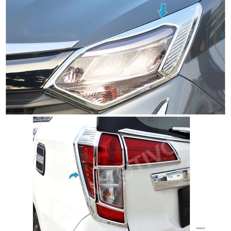 CALYA SIGRA 2019 2020 2022 2024 2025 PAKET LENGKAP GARNISH LAMPU DEPAN BELAKANG COVER CHROME SILVER 