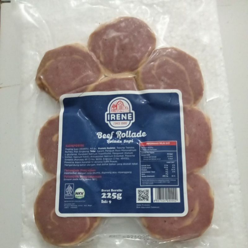 

irene beef rollade rolade sapi berat bersihi 225g isi 9