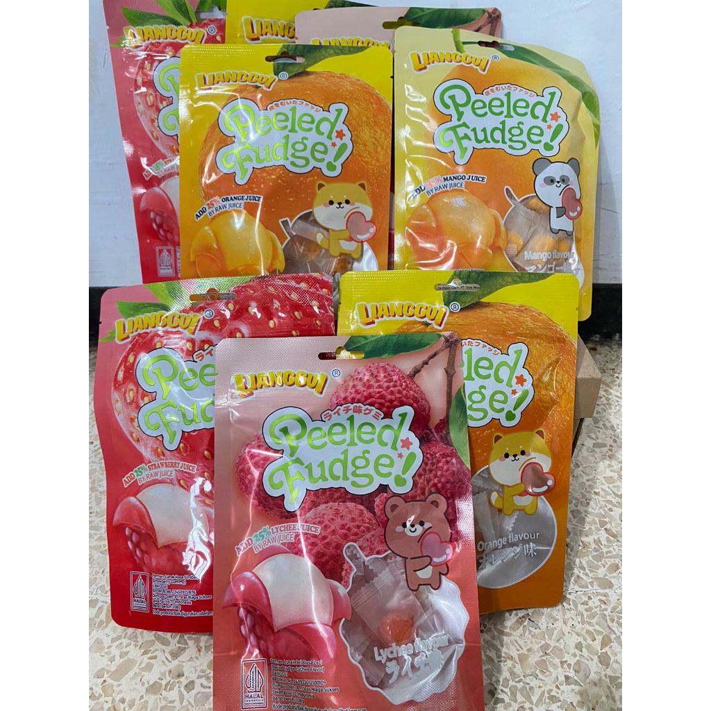 

Lianggui PEELED FUDGE Permen Kupas LUNAK ALL Variant Rasa Buah 108gr