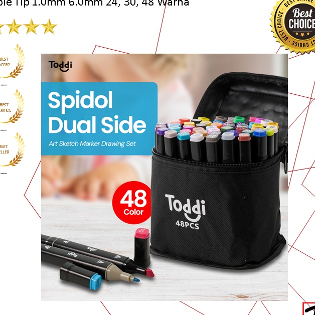 

HJ6 Spidol Stabilo 12 24 3 48 6 8 Color Warna Dua Sisi Touch Dual Side Fine Art Brush Pen Art Marker