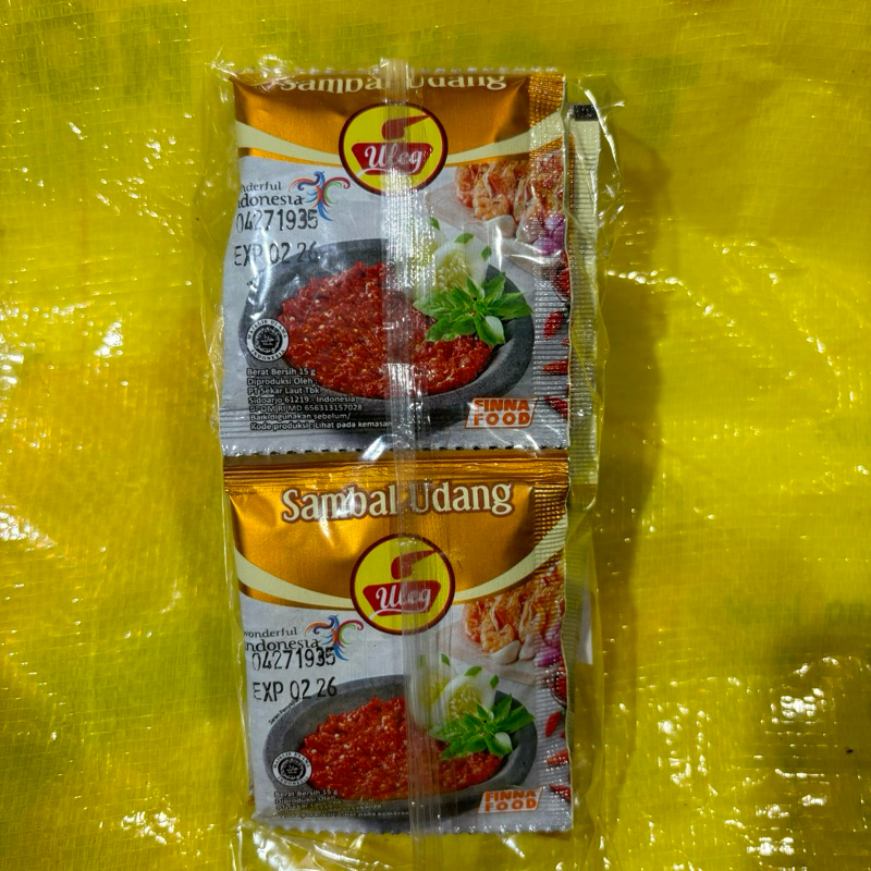 

sambal finna sambal uleg sambal udang sachet renteng