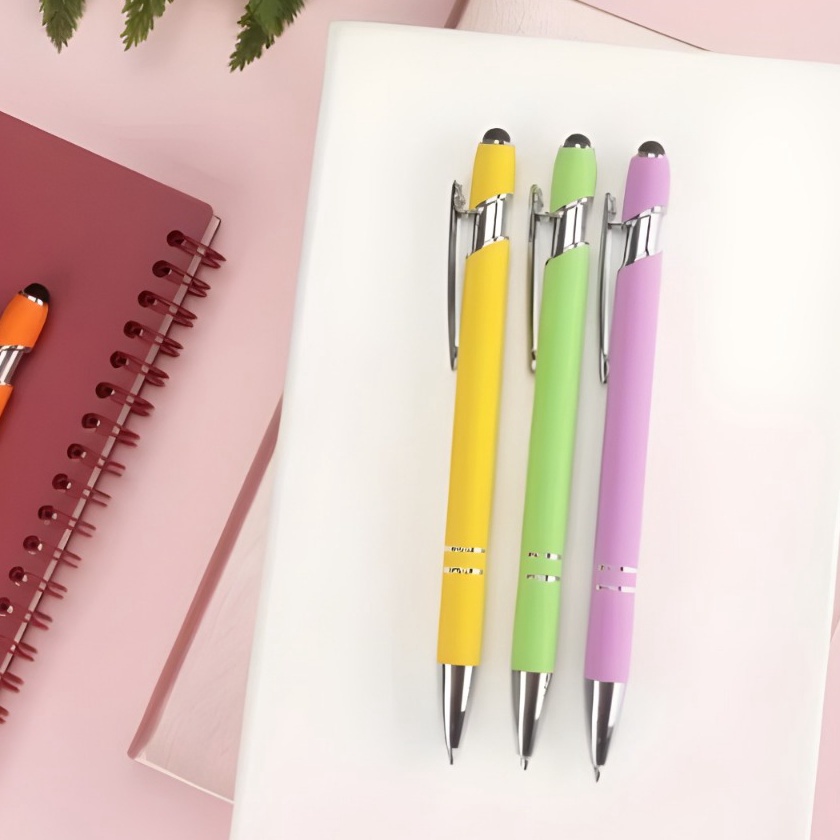 

KF7 ERNA Pulpen Warna Warni Pulpen Retractable Pena Stylus 2in1 Alat Tulis Perlengkapan Kantor Sekolah