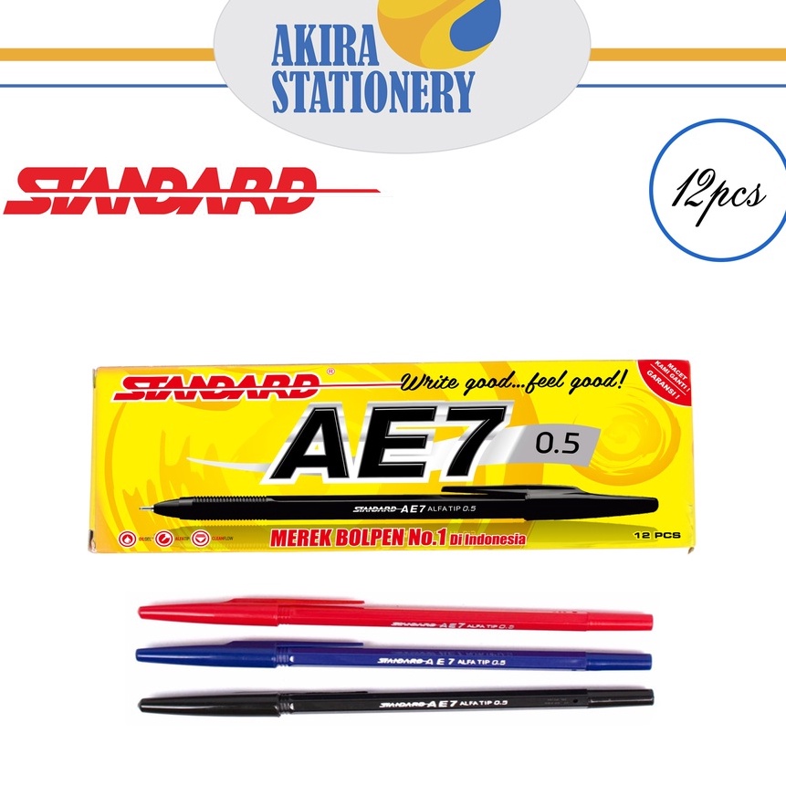 

Hemat PULPEN PEN PENA STANDARD AE7 5mm 12 PCS MERAH BIRU HITAM