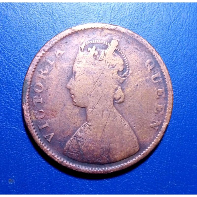 Koin Half Anna British India 1862 Rare