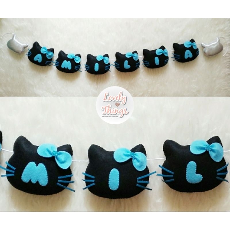 Hiasan Dinding Garland Handmade Flanel Dekorasi Kamar Bayi Anak Karakter Nama