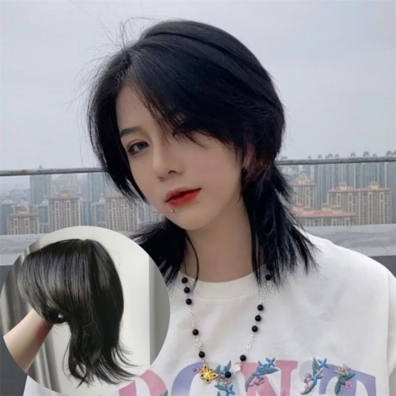 WIG PRIA MULLET PANJANG/WIG MULLET PENDEK/MULLET/WIG PRIA MULLET PANJANG KUNCIR