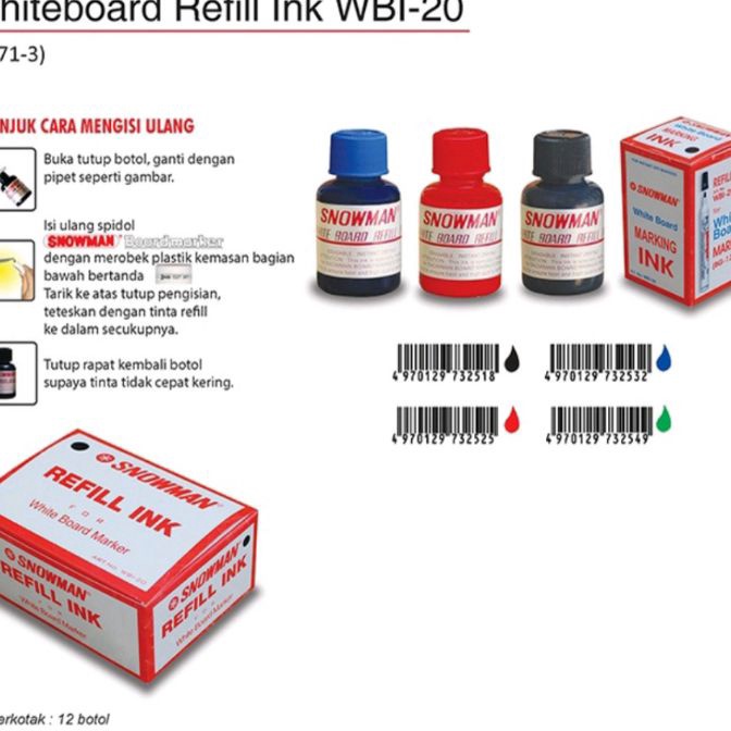 

Hemat Tinta spidol Snowman WhiteBoard WBI2 1pcs