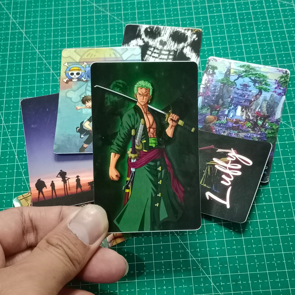 

Sticker Stiker kartu SKINCARD Karakter One Piece Flazz / E-money dll glossy / glitter / doff