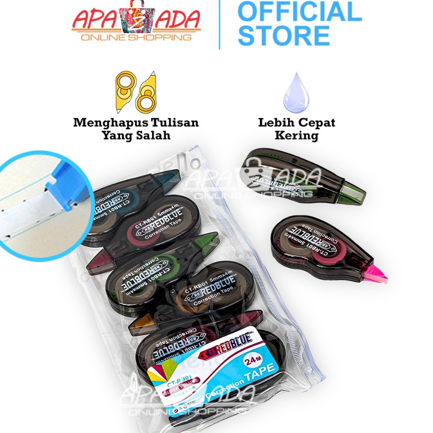 

KF7 Apazada Correction Tape 24M Isi 6 Tip Ex Kes Tip X Correction Pen CTSQ3