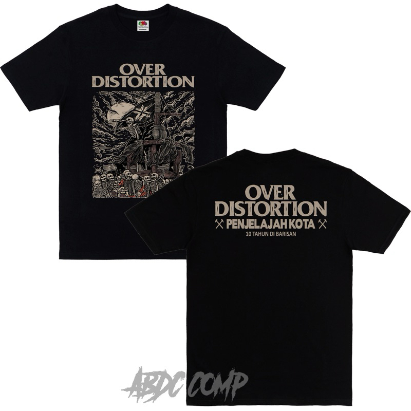 T-shirt Over Distortion - Penjelajah Kota Brown / Kaos Pop Punk Rock Indie / Baju BcsxPss