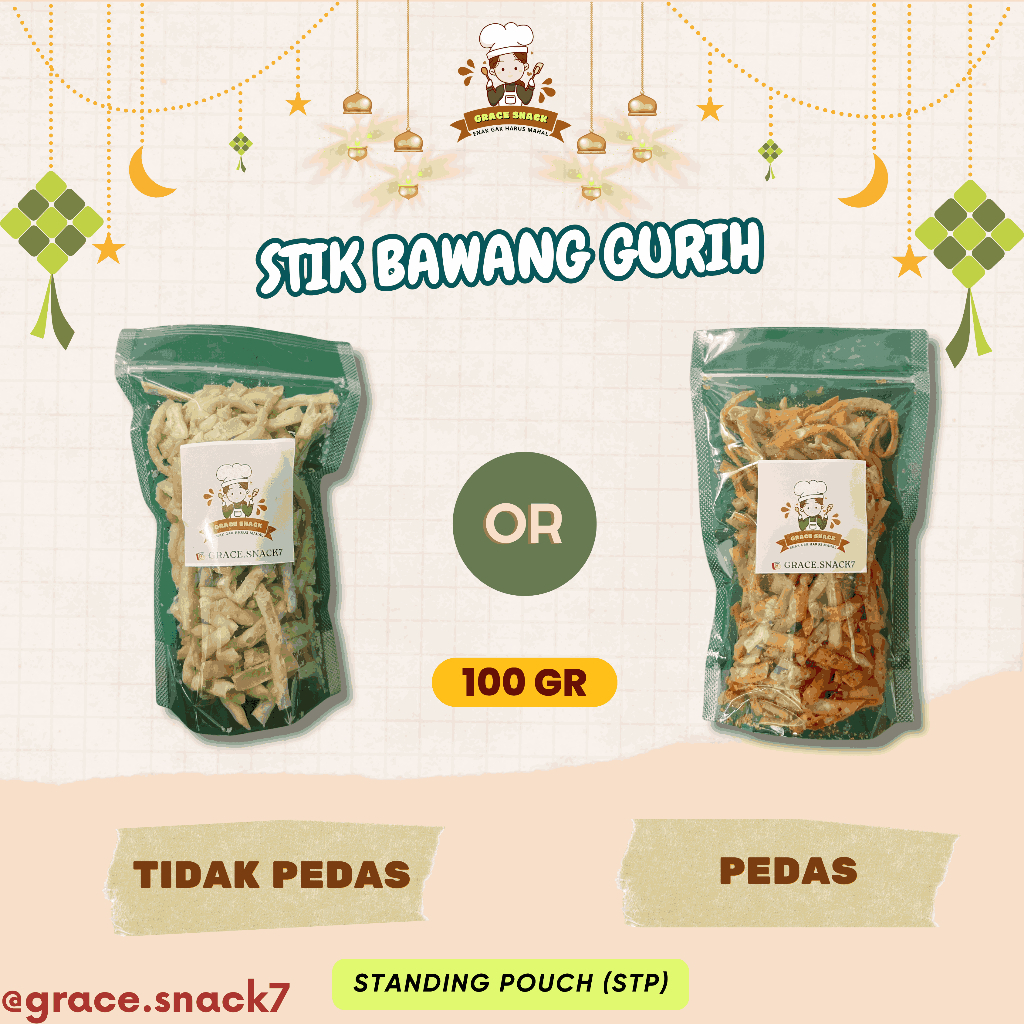 

STIK BAWANG GURIH 100 GR POUCH - Grace Snack
