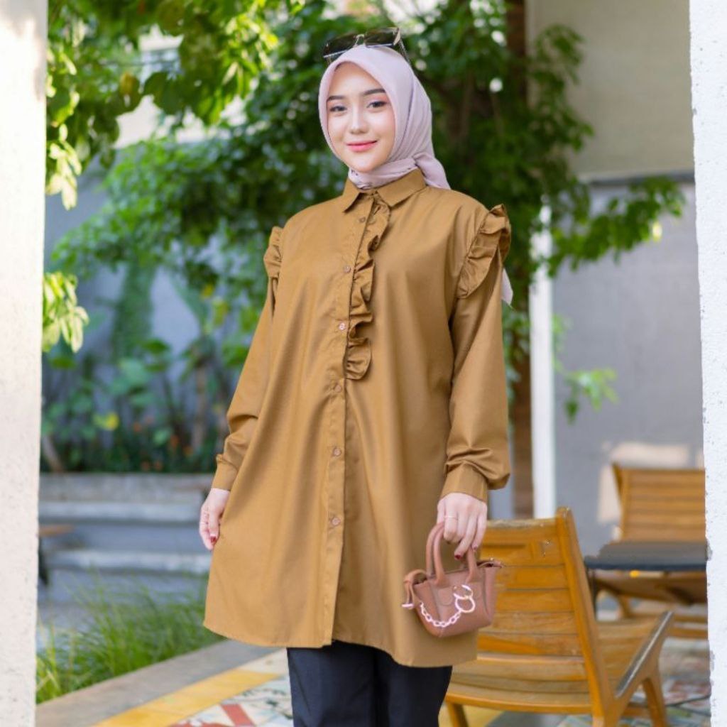 Rona Collection - Kemeja Wanita - Kemeja Polos Keyza - Atasan Tunik Toyobo - Lyla Tunik Toyobo