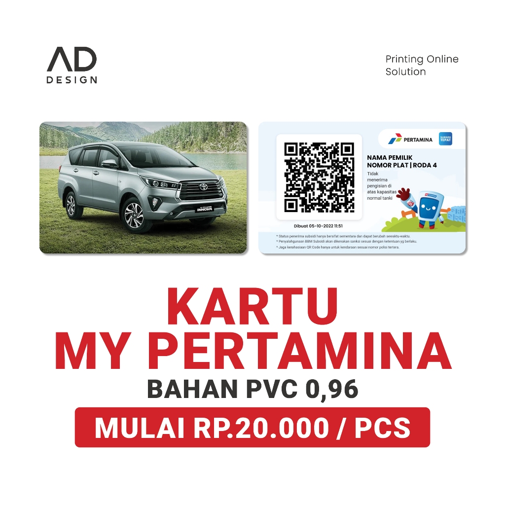 

CETAK KARTU MY PERTAMINA BAHAN PVC 0,96 PREMIUM