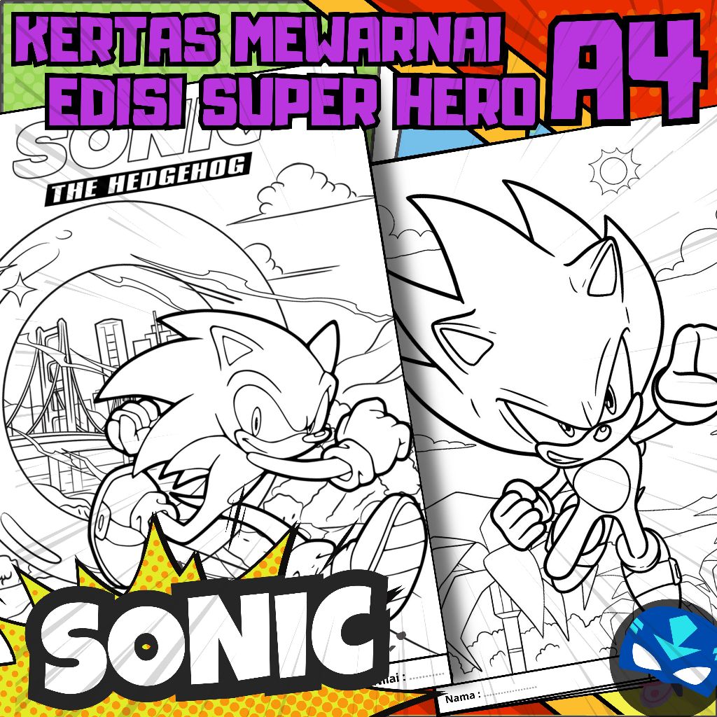 

MEDIA KERTAS KREATIFITAS MEWARNAI ANAK A4 DENGAN PRINT CETAK BUKAN COPY - MEDIA WARNA SUPER HERO - PART 08 - ISONIC