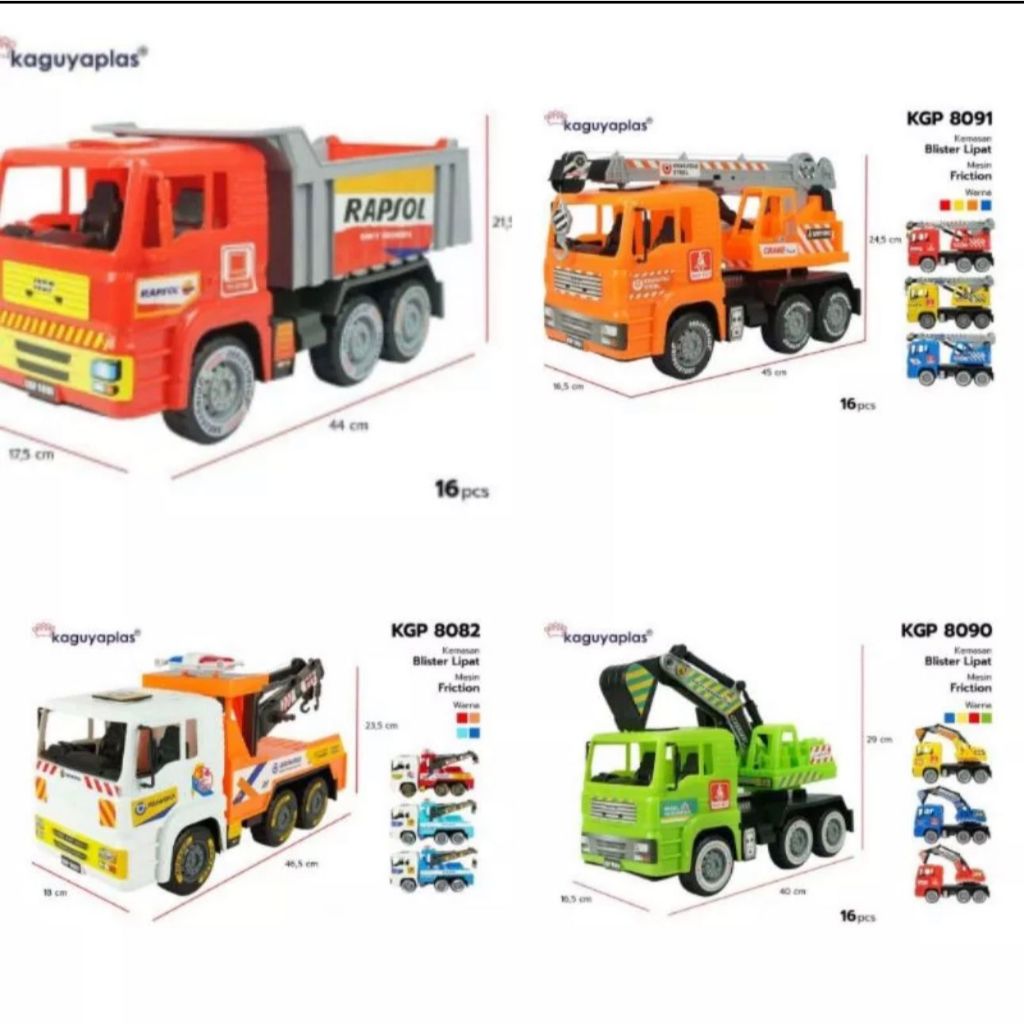 Mainan Anak Truck Kendaraan Mainan Bego Excavator Crane Katrol Dump Trek Besar Mobil Toys Kado