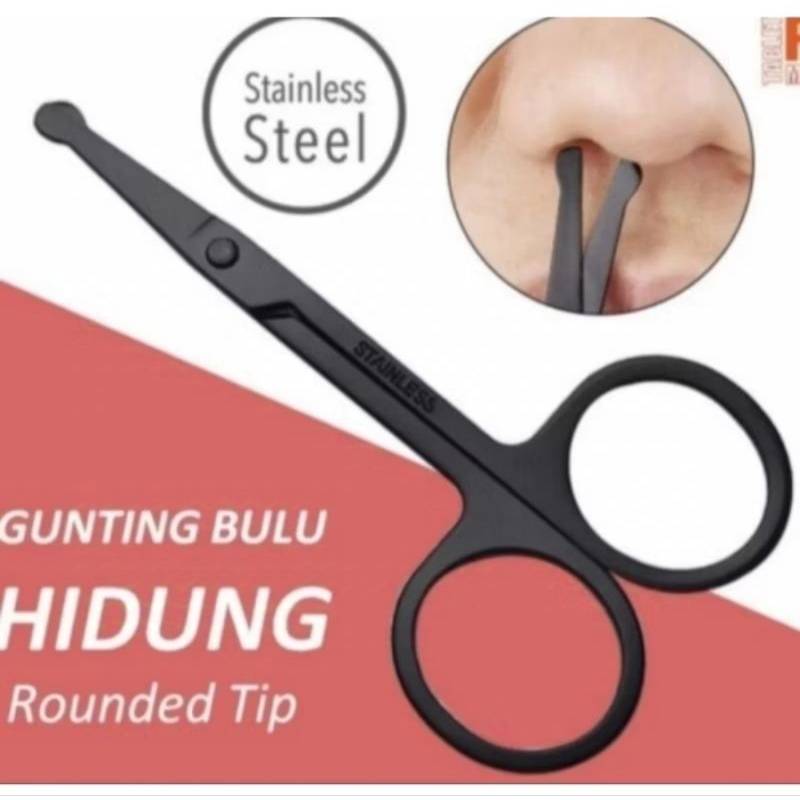 Gunting Bulu Hidung Cukur Kecil Mata Alis Benang Tumpul Stainless Nose