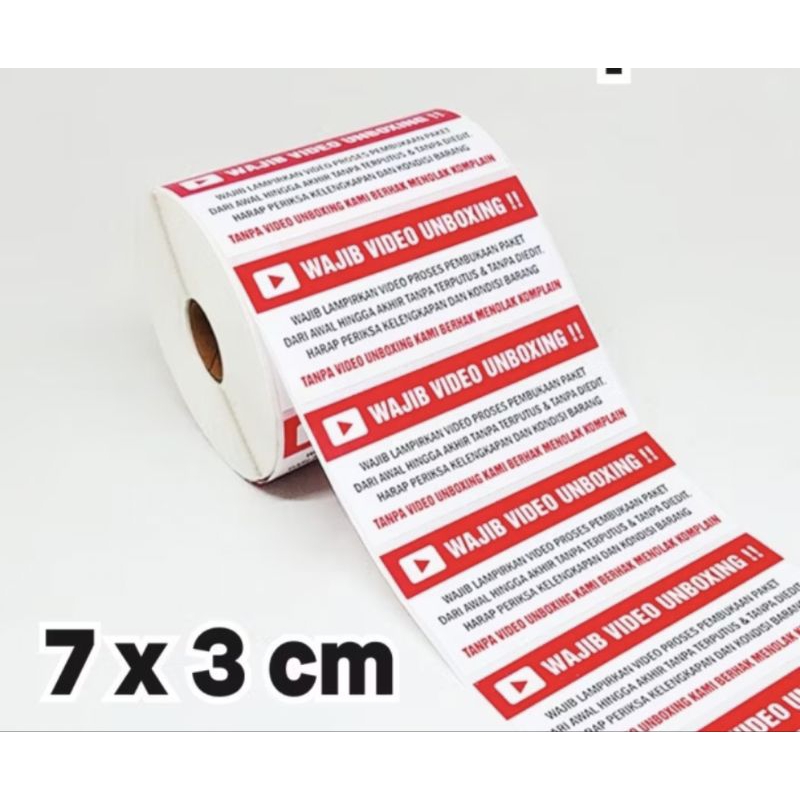 

Stiker Label Wajib Video Unboxing 7 x 3 cm (harga 1 lembar)