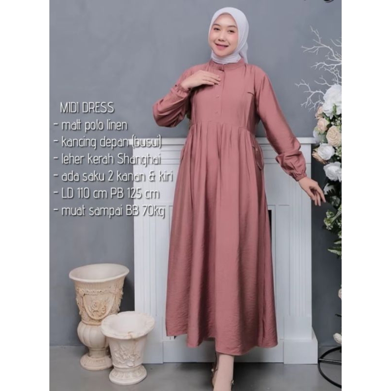 MIDI DRESS POLO LINEN BUSUI