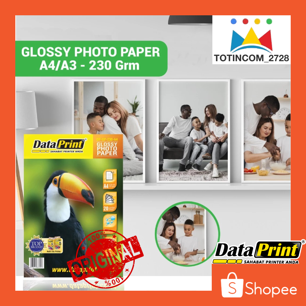 

HJK Kertas Foto DATAPRINT Glossy 230 Gram Ukuran A4 isi 20 lembar Glossy and Water Resistance