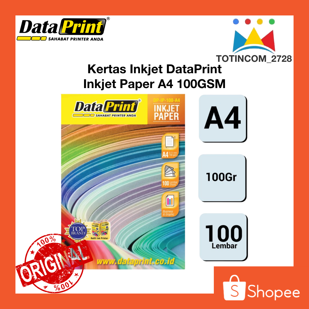 

Kertas Foto DATAPRINT Inkjet Paper 100 Gsm Doff ukuran A4 Sedikit Lebih Tebal dari Hvs 80gr